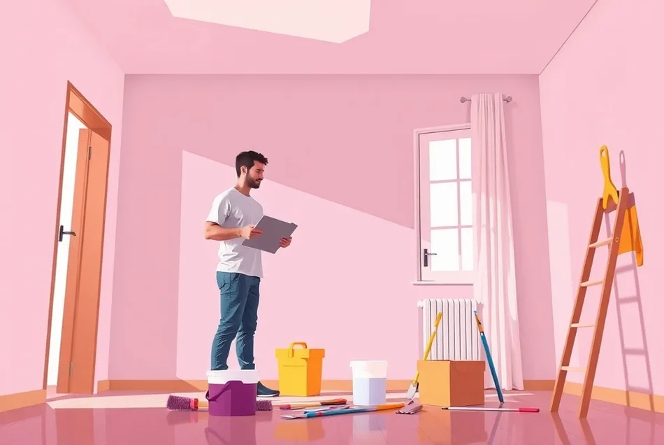 Intérieur rénové après travaux de peinture à Bourgoin-Jallieu