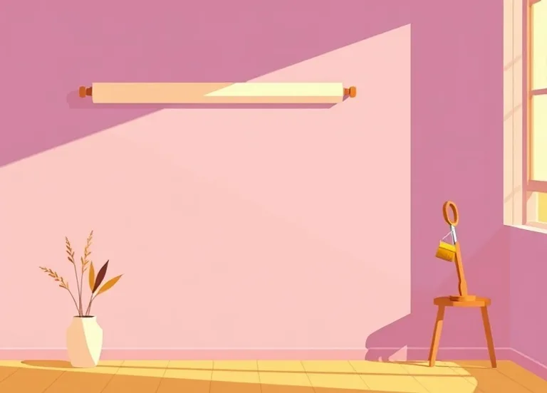 Pose de papier peint, rouleau et brosse à maroufler